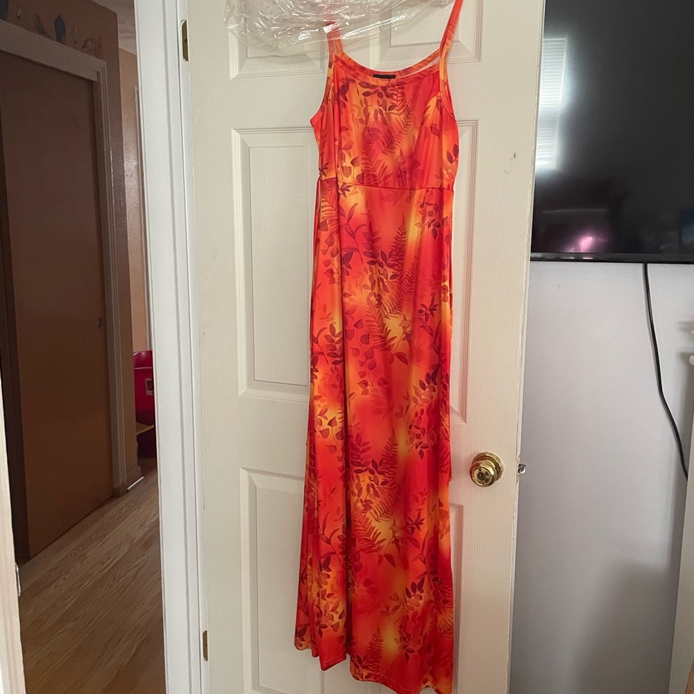 Long spaghetti strap tank gown